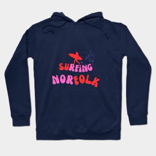 Surfing Norfolk - Pink and Red Hoodie